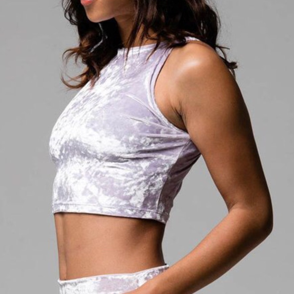 Onzie Sleeveless "Mist Velvet" Crop Top